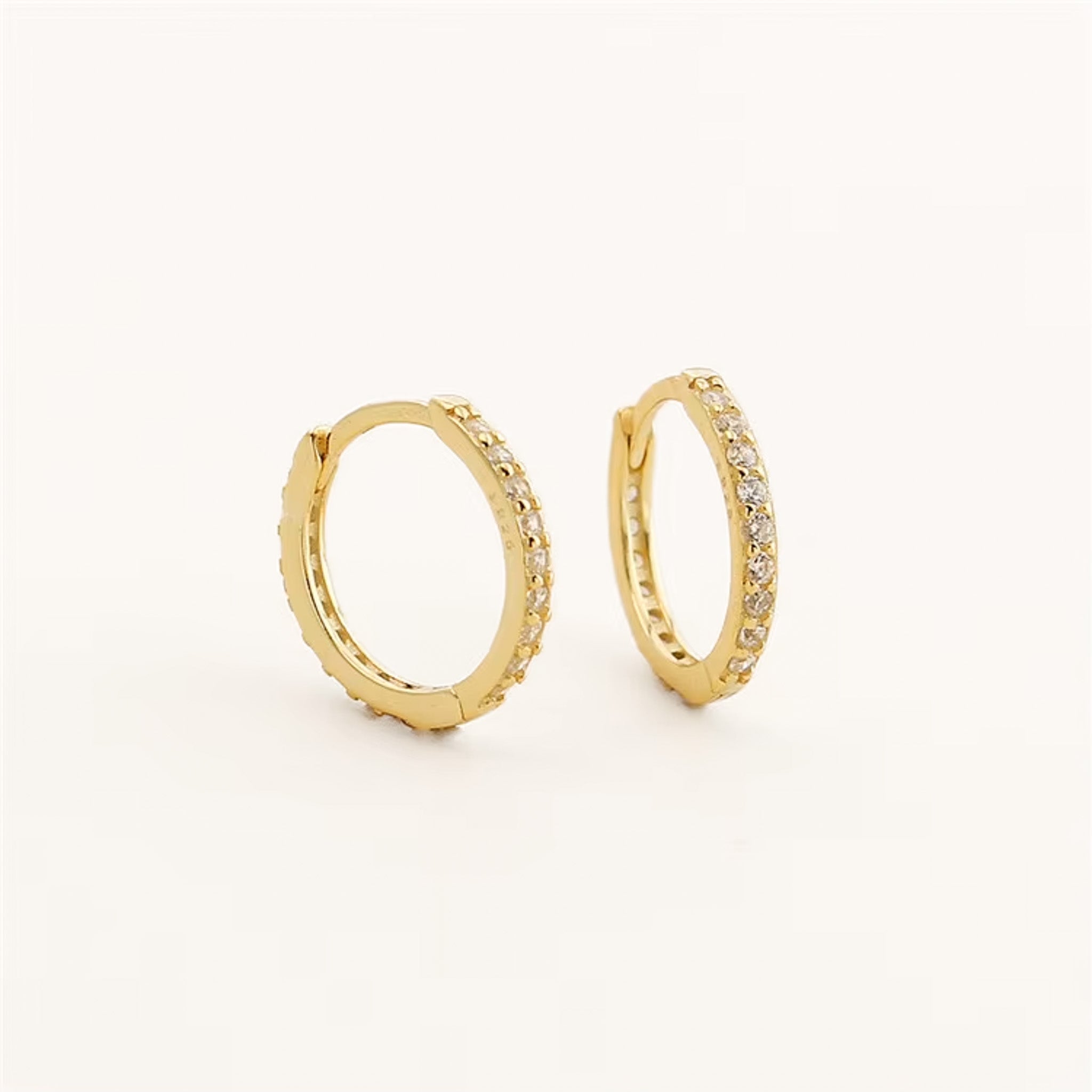 New! Aster Gold Plated Hoop Huggie Earrings (2010) Aster Huggies – Chapters Jewelry main image 3